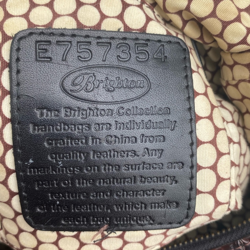 Brighton Nylon Go Go Slim Crossbody Bag Black/Brown Croc🐊 Embossed Leather Trim - Picture 9 of 16